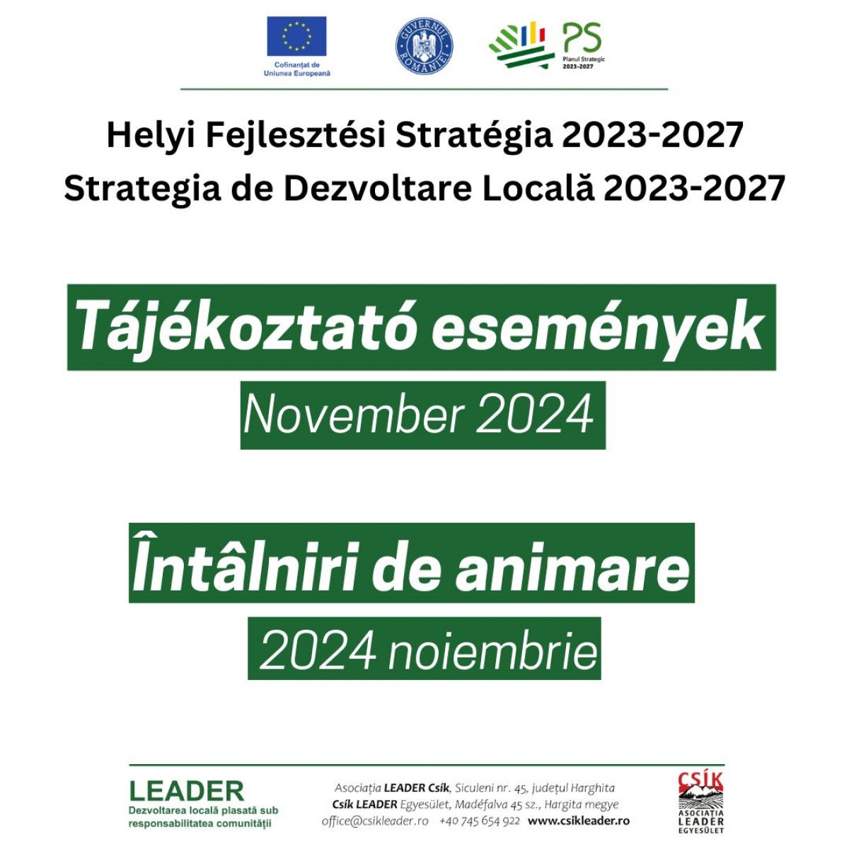 Tájékoztató események - Új Helyi Fejlesztési Stratégia