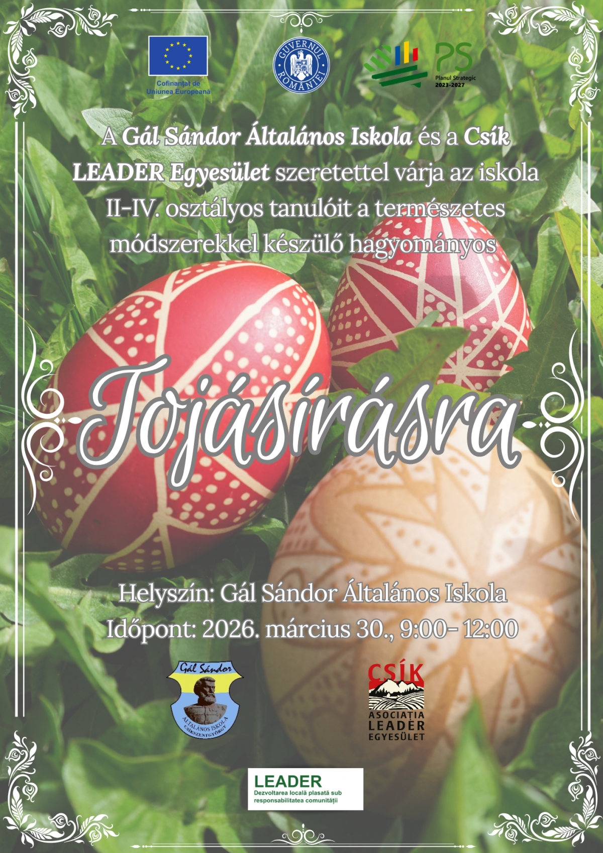 Tojásírás a csíkszentgyörgyi iskolában